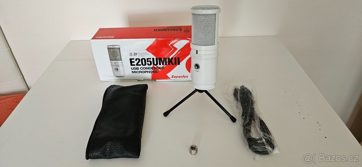 Prodám kondenzátorový mikrofon Superlux E205UMKII WH USB