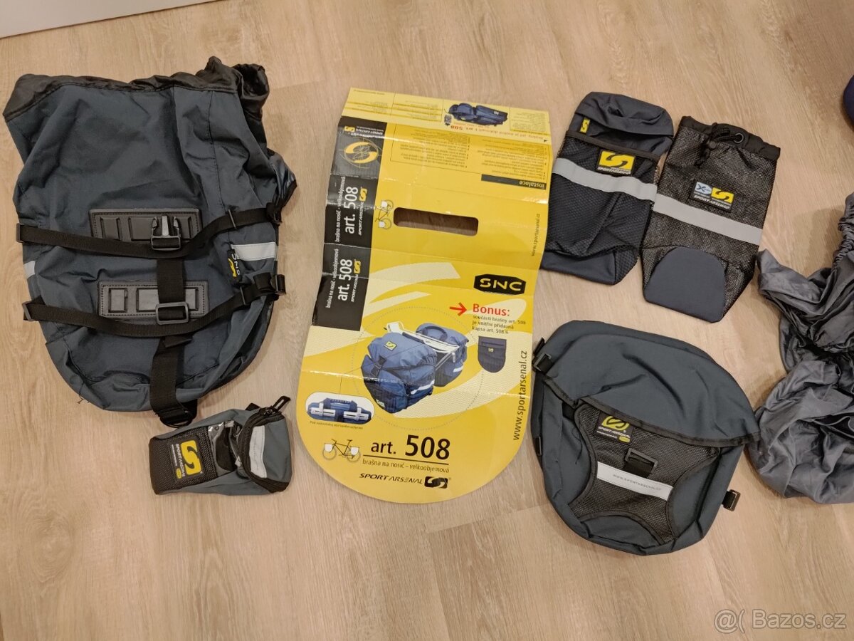 Brašny na kolo + pláštěnka + pouzdro na řidítka SportArsenal