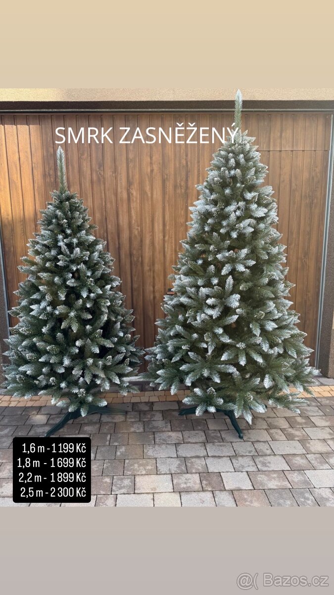 Uměle vánoční stromky do domácnosti i na zahradu