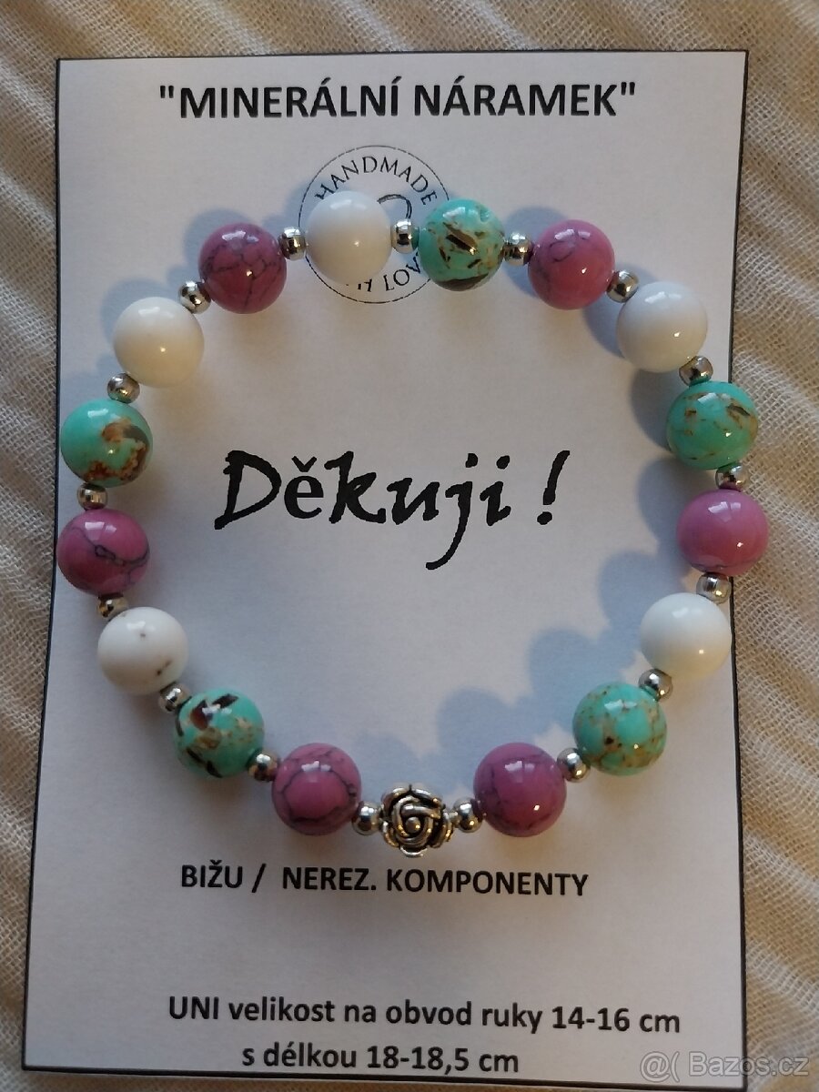 Minerální náramek "Děkuji" č.1 Howlit