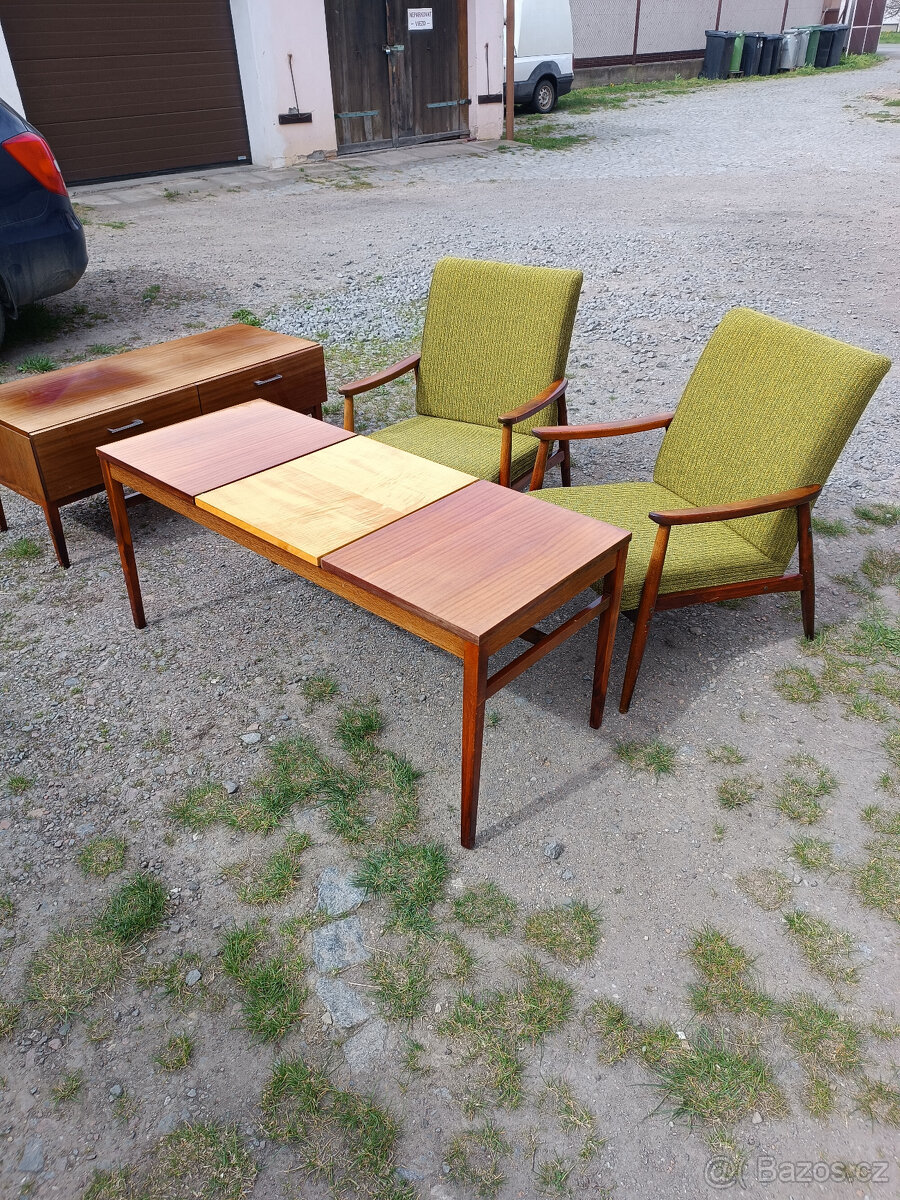Retro set - křesla , komoda, stolek