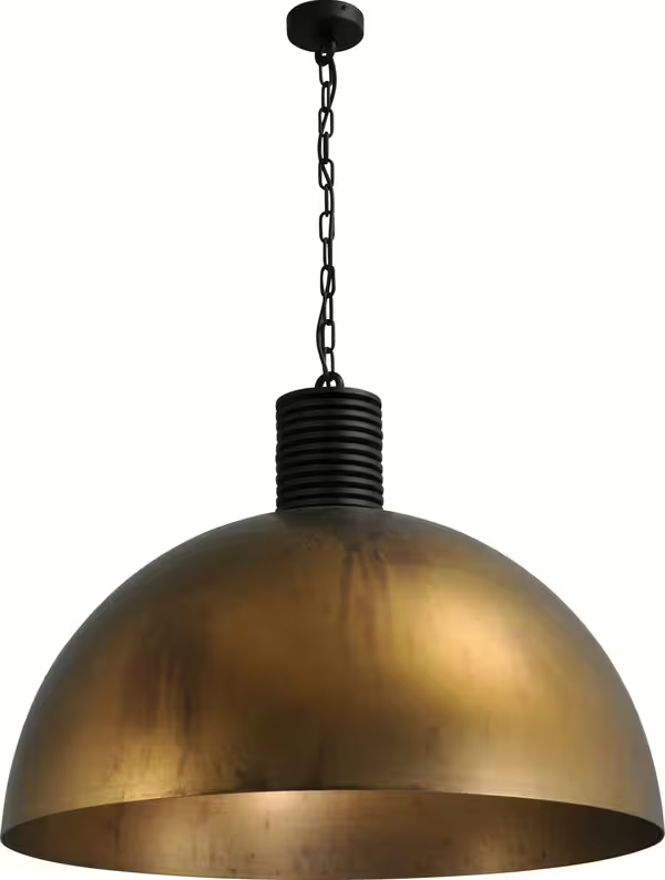 Loftové závěsné světlo staromosaz XXL Ø69cm LARINO