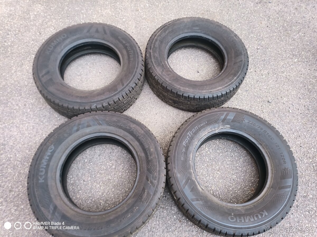 Pneumatiky 225/75 R16 C Kumho vzorek 5mm