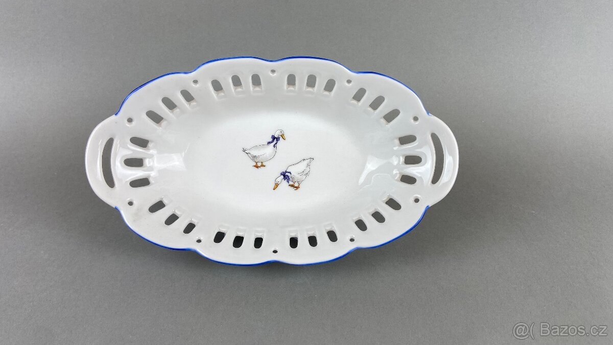 Košik husy prořezávaný Moritz Zdekauer český porcelán