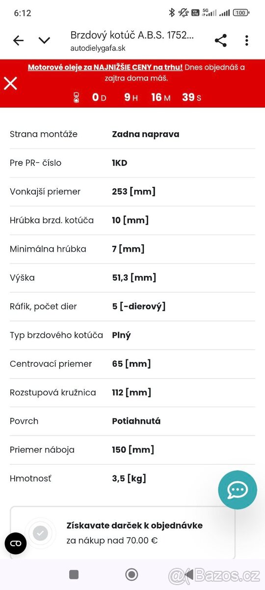 Nové Brzdové kotouče A.B.S.