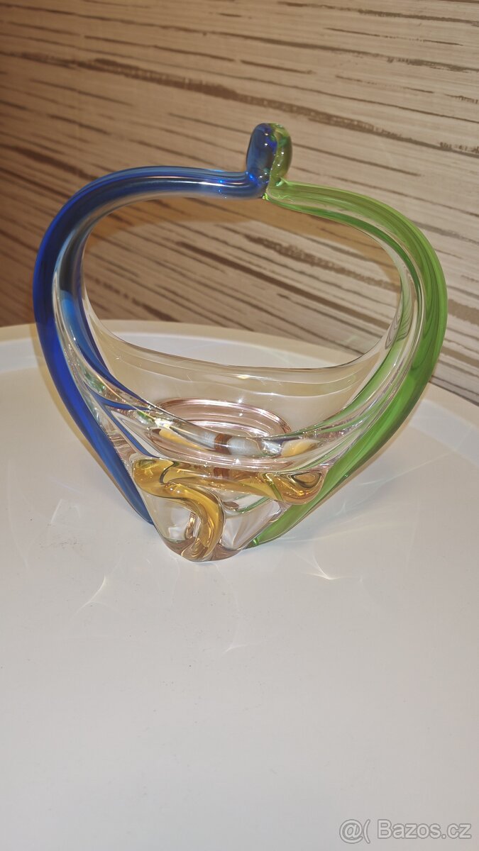 Košík z hutního skla František Zemek "Rhapsody"