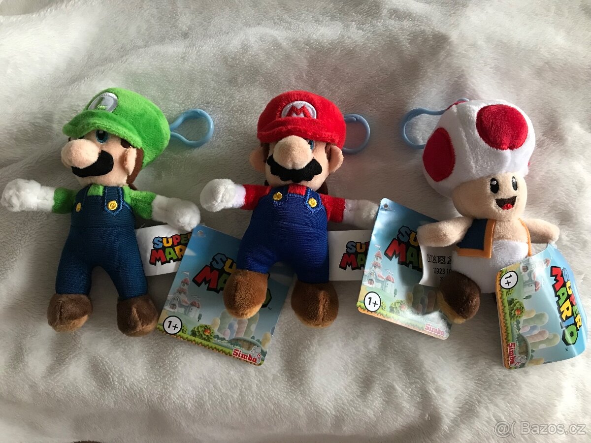 Super Mário 3x plyšák přívěsek