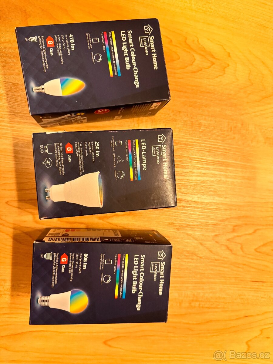 Barevné smart žárovky LIDL Livarno Smart Home E14/E27/GU10