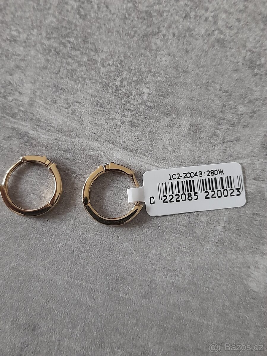 Dámské náušnice 585 14k s diamantem 0,06ct