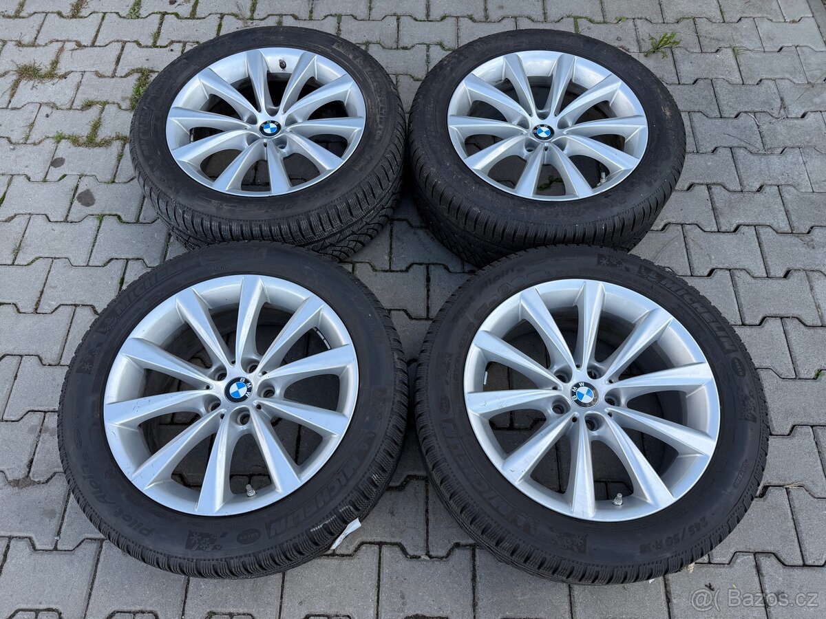 4x al kola 5x112 BMW, TPMS + pneu zimní 245/50 R18