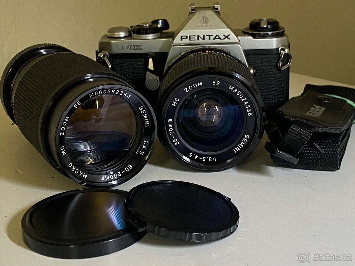Pentax ME – plně funkční, s dvěma objektivy