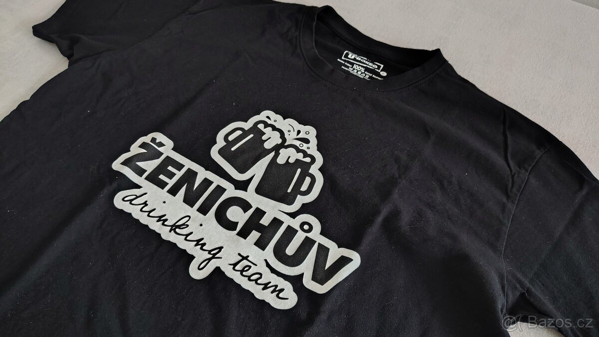 Tričko vel. L Ženichův drinking team - rozlučka se svobodou