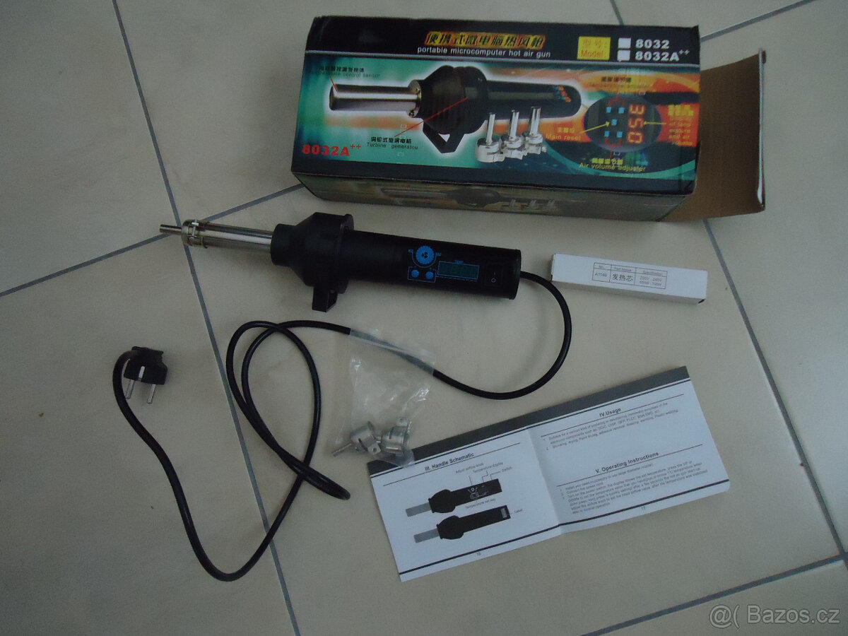 Horkovzdušná pistole s nastavením teploty