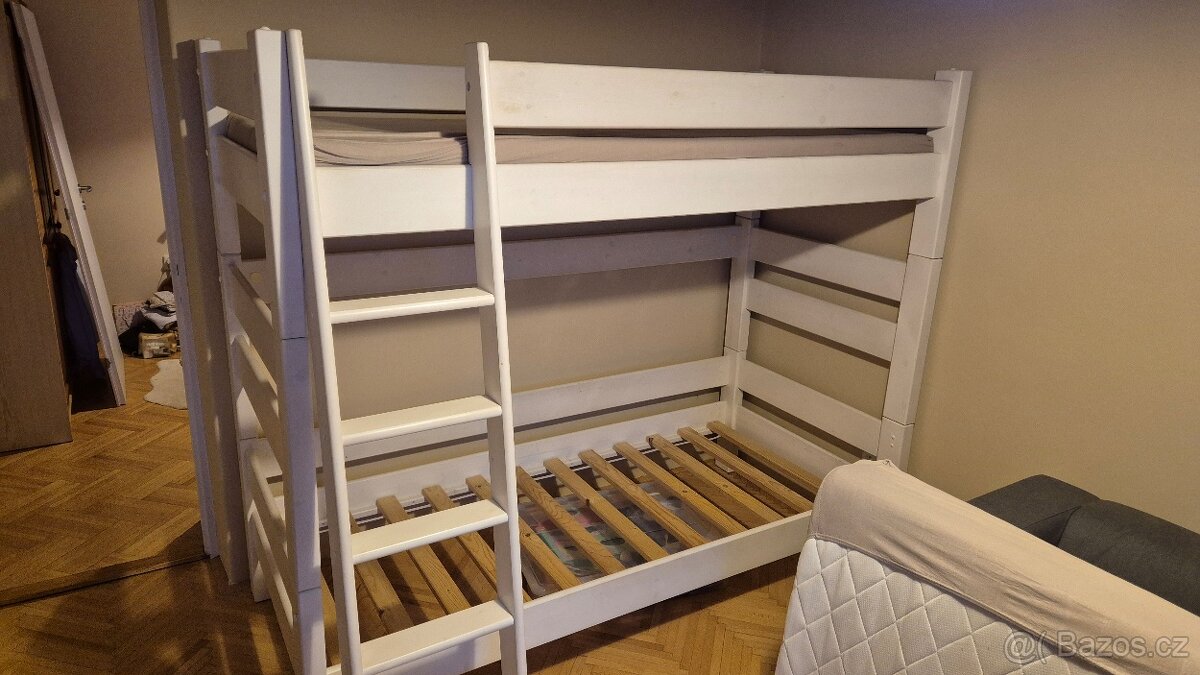 Patrová postel Sendy, výška 180 cm, bílá