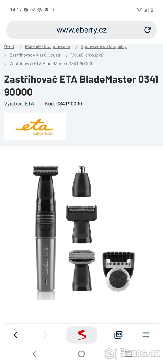 Zastřihovač ETA BladeMaster 0341 90000