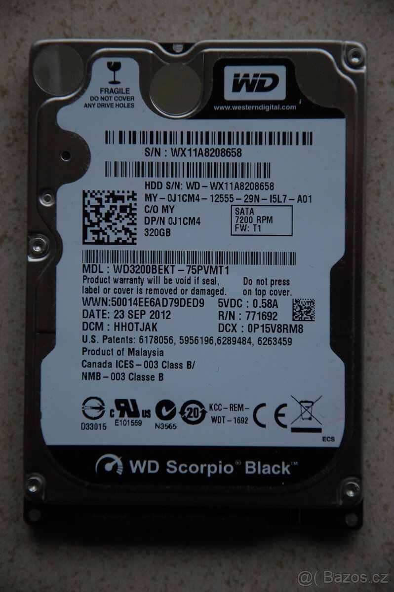Hard disk WD - WX11A8208658, naprosto v pořádku, záruka