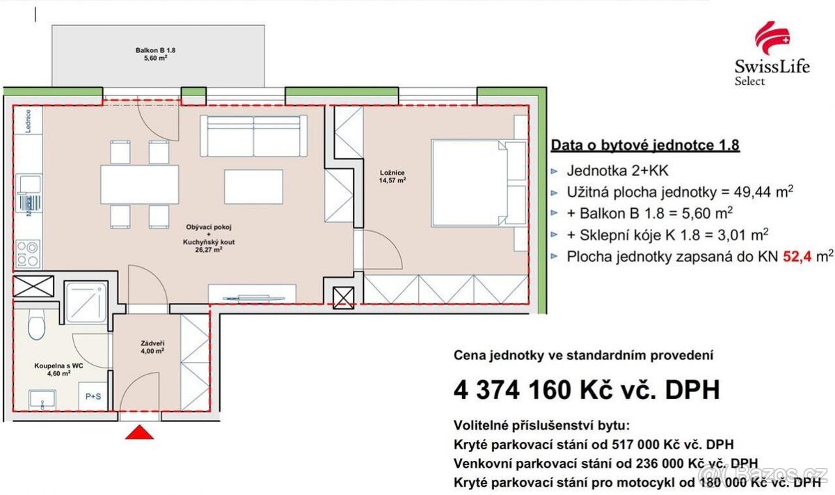 Prodej bytu 2+kk 49 m2 Vojanova, Liberec