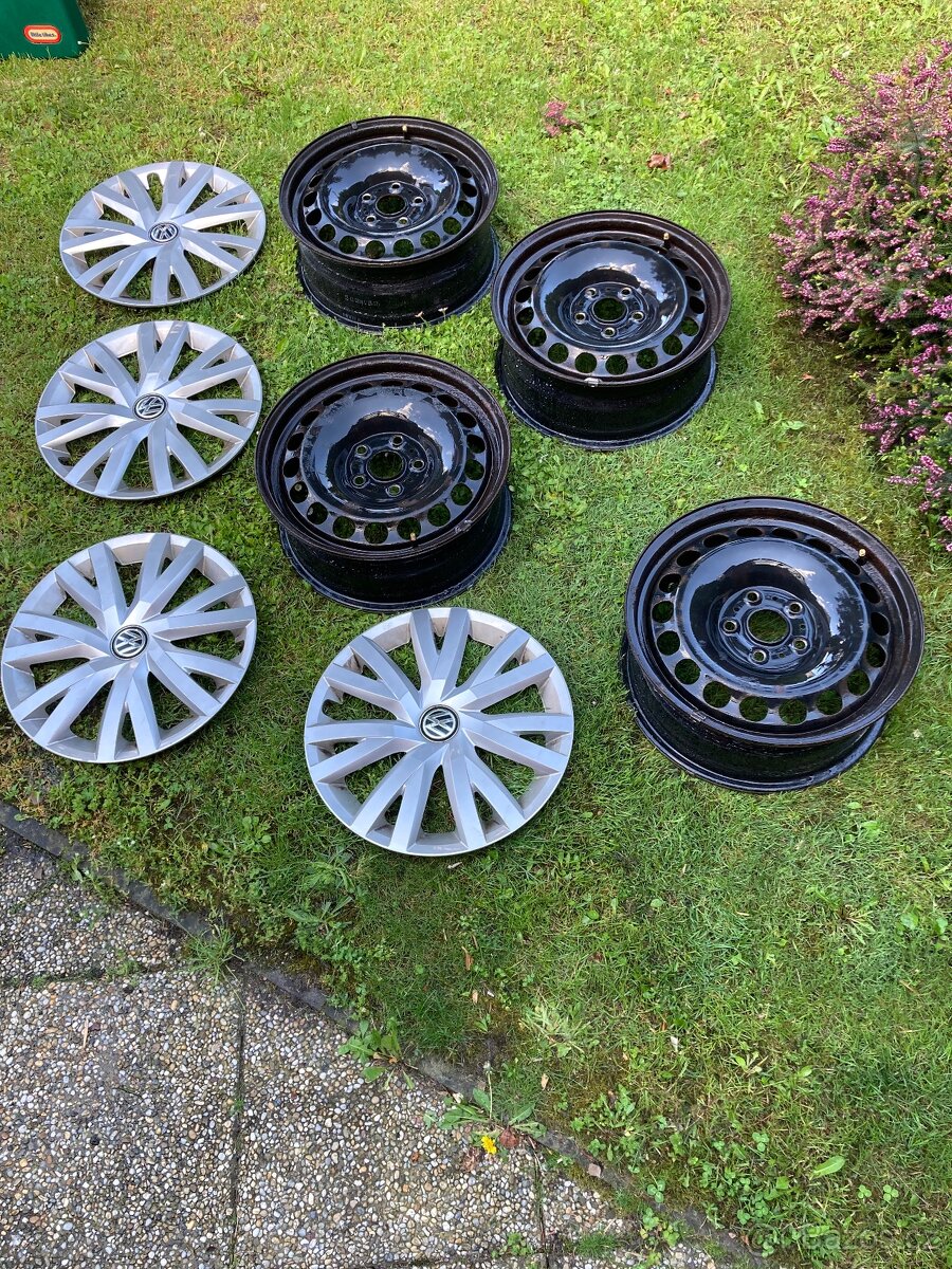 Prodám plechové disky + poklice vw