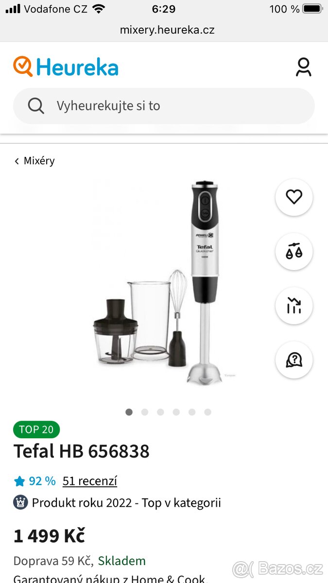 Tyčový mixér Tefal Quickchef
