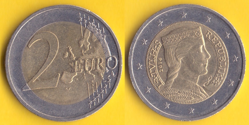 Mince Lotyšsko 2 euro 2014
