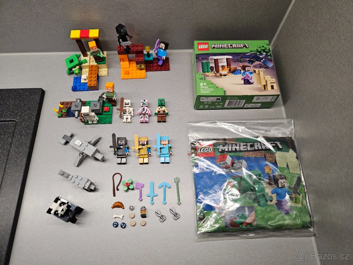 LEGO Minecraft mix minifigurek, doplňků a nových setů