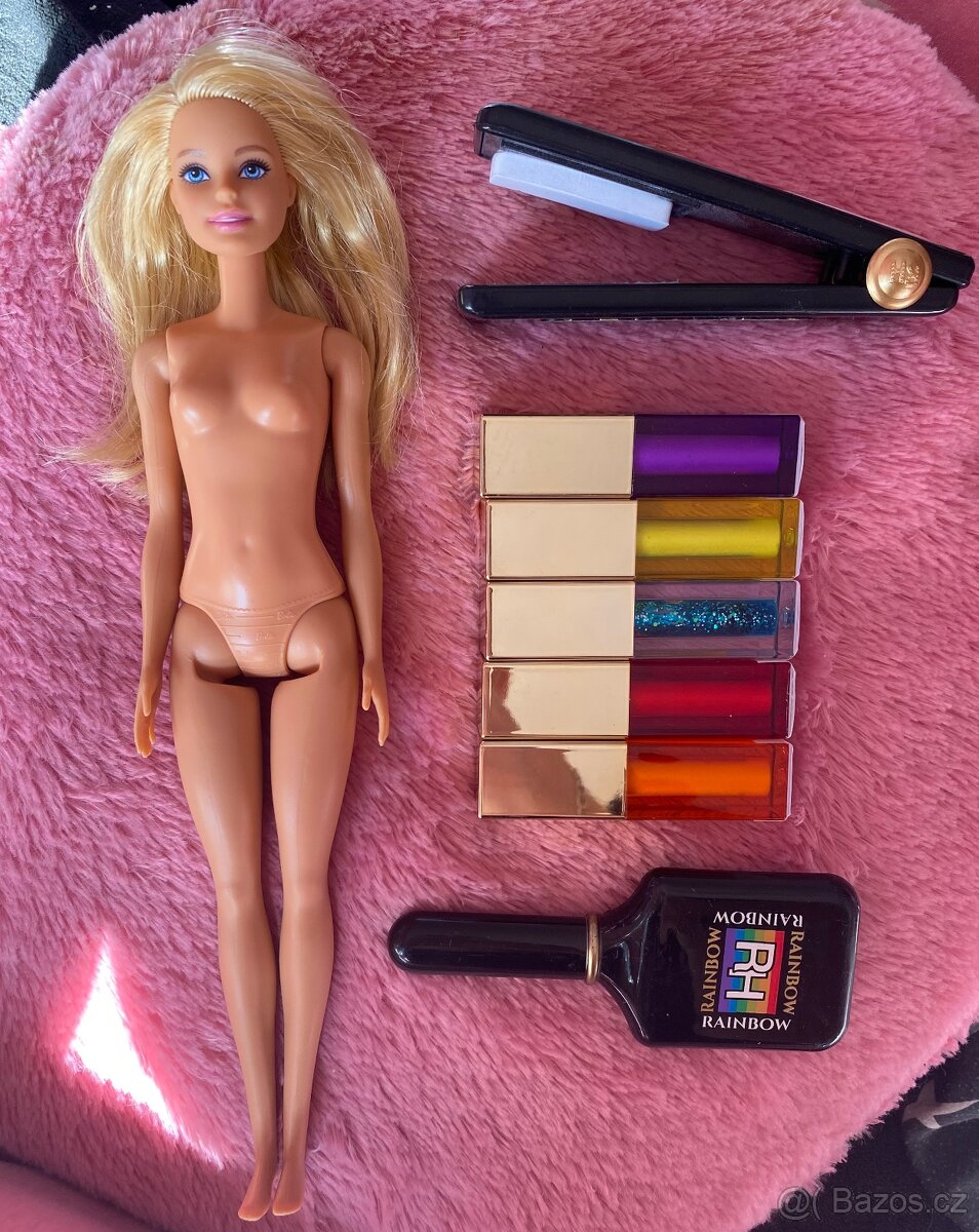 Barbie + barvící krémy na vlasy Rainbow high