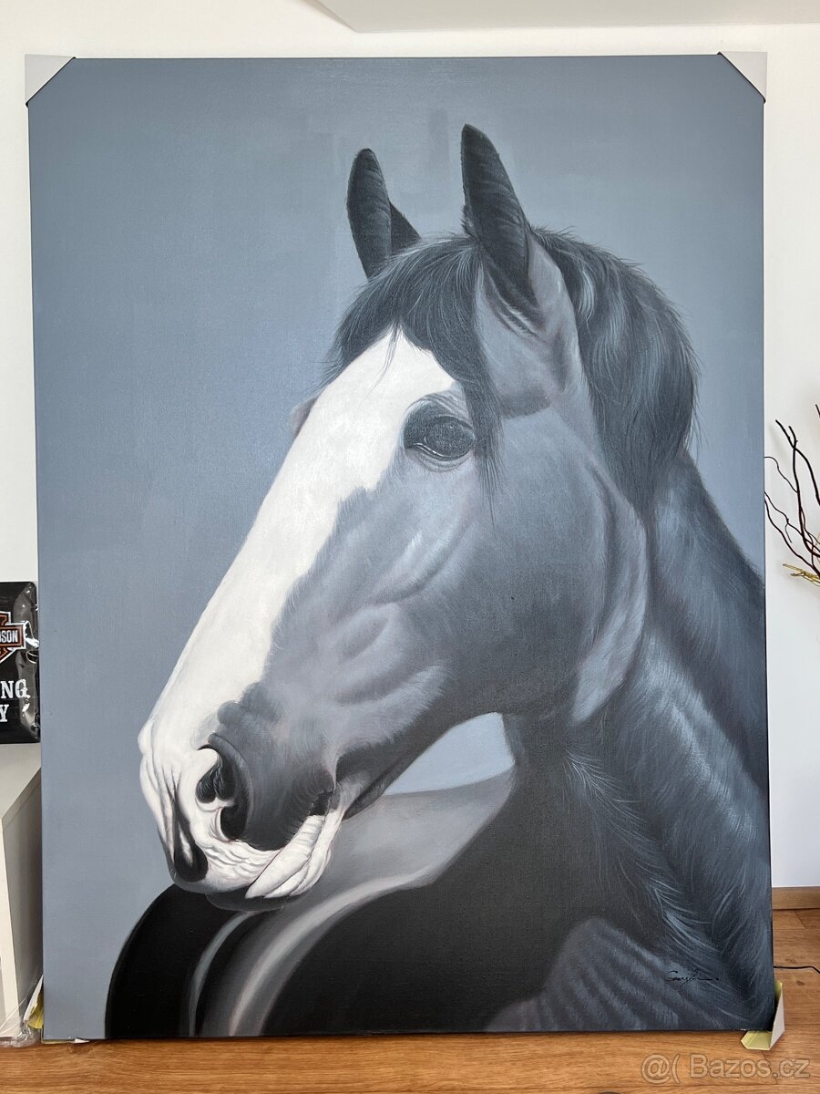 Obraz kůň 120 x 160cm plátno, malba