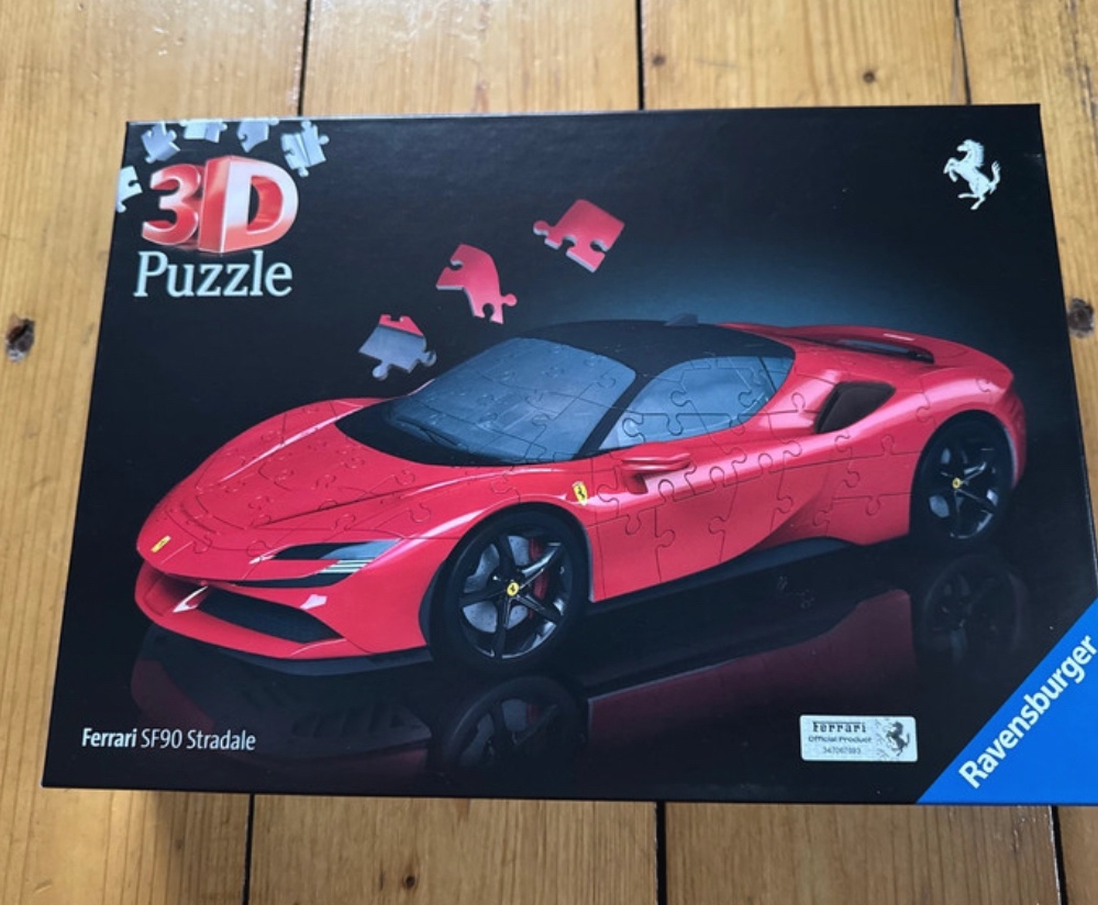 3 D puzzle Ferrari SF90, nové, nerozbalené