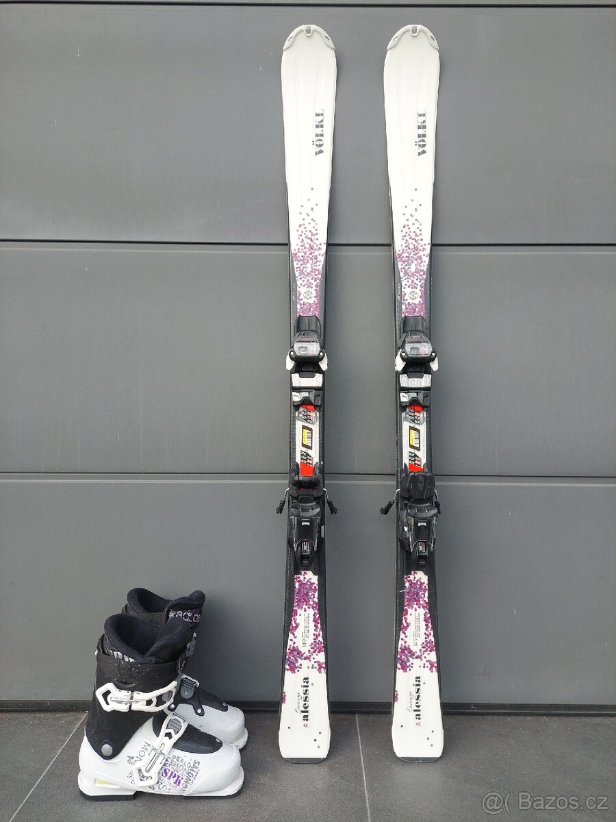 Dámské lyže VÖLKL, 149 cm + lyžáky SALOMON