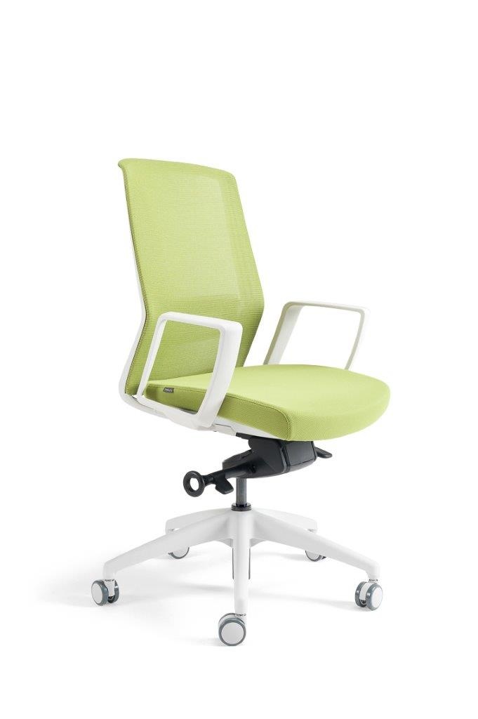 Kancelářská židle - nerozbalený vzorek, zelená, bílá kostra