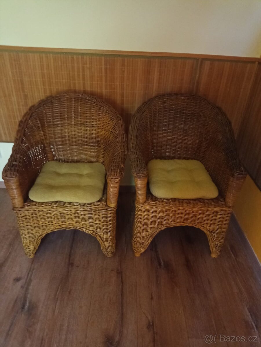 Proutěná křesla 2x