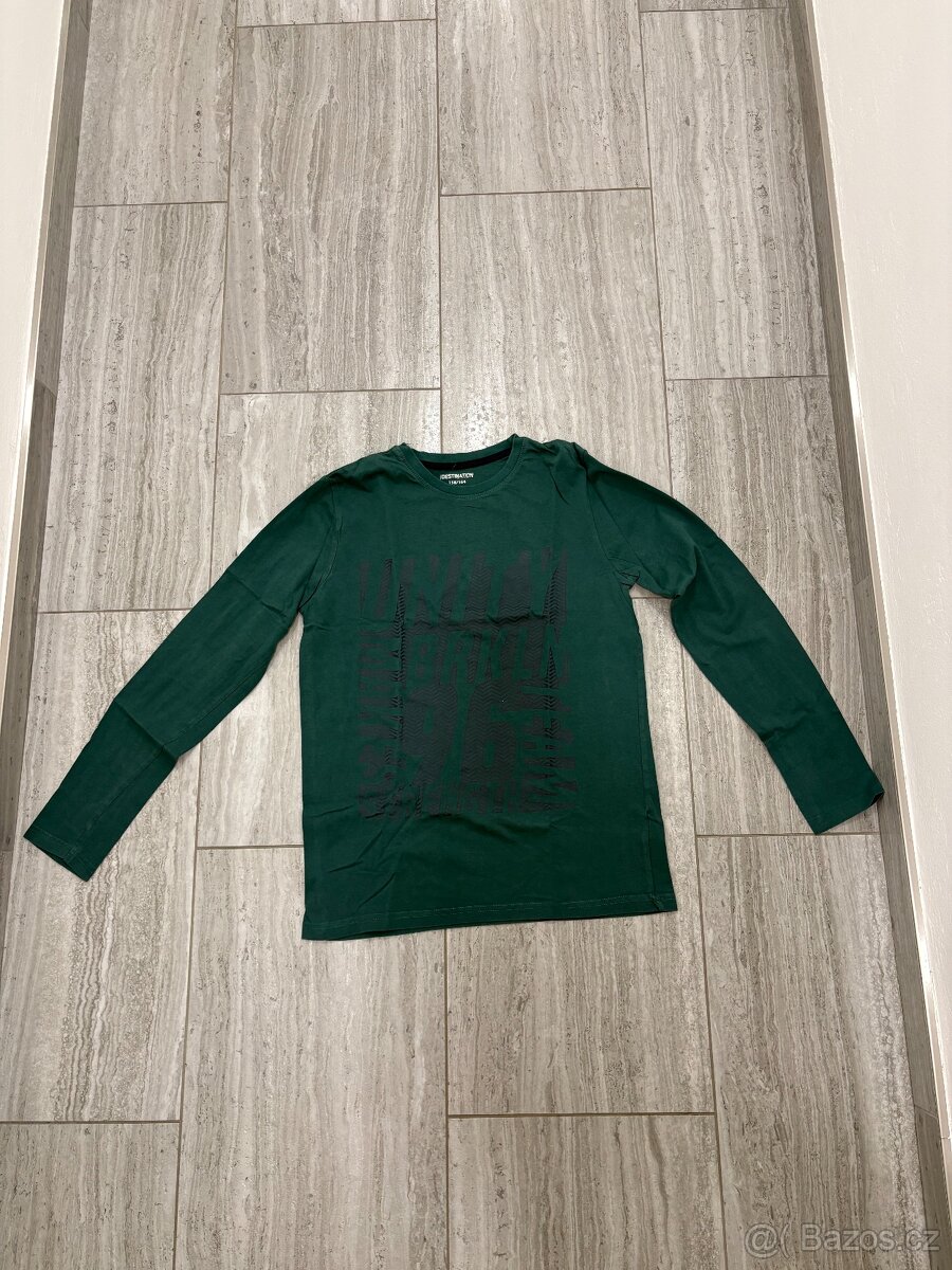 Tričko zelené chlapecké s dlouhým rukávem