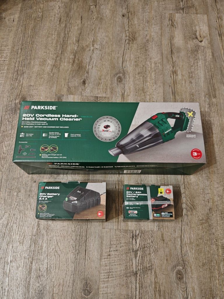 Aku ruční vysavač 2v1 Parkside s baterii a nabíječkou, 3 rok