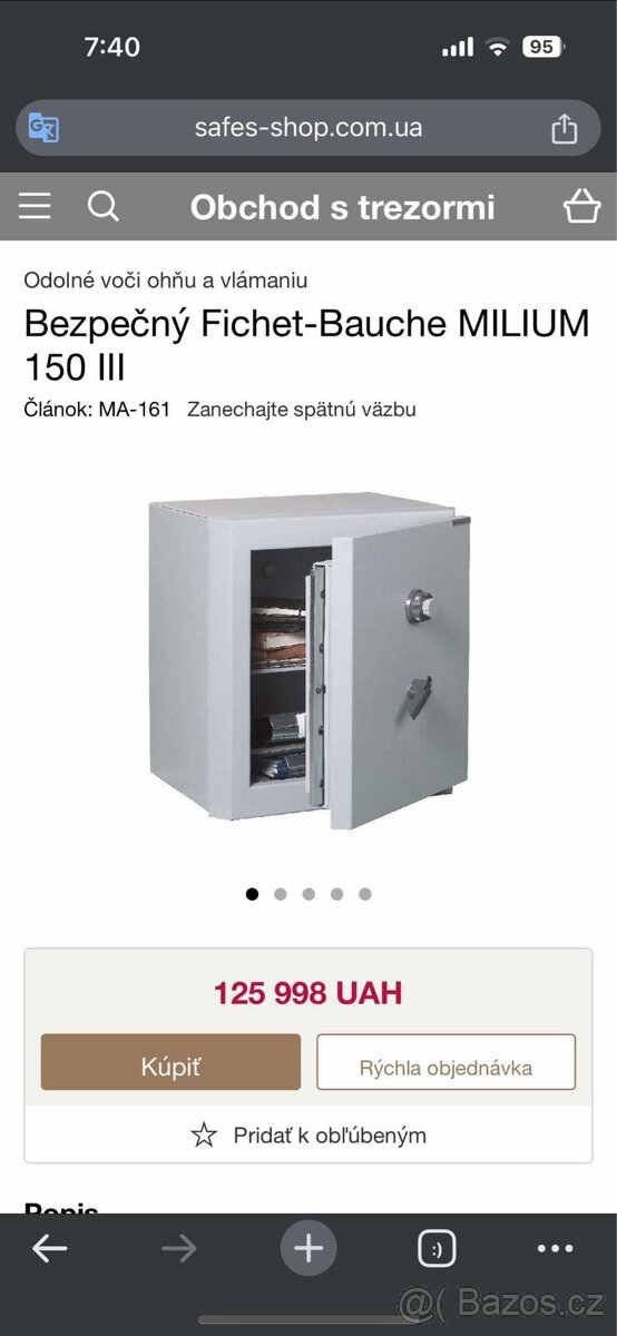 Trezor Fichet-Bauche MILIUM 150 ||I