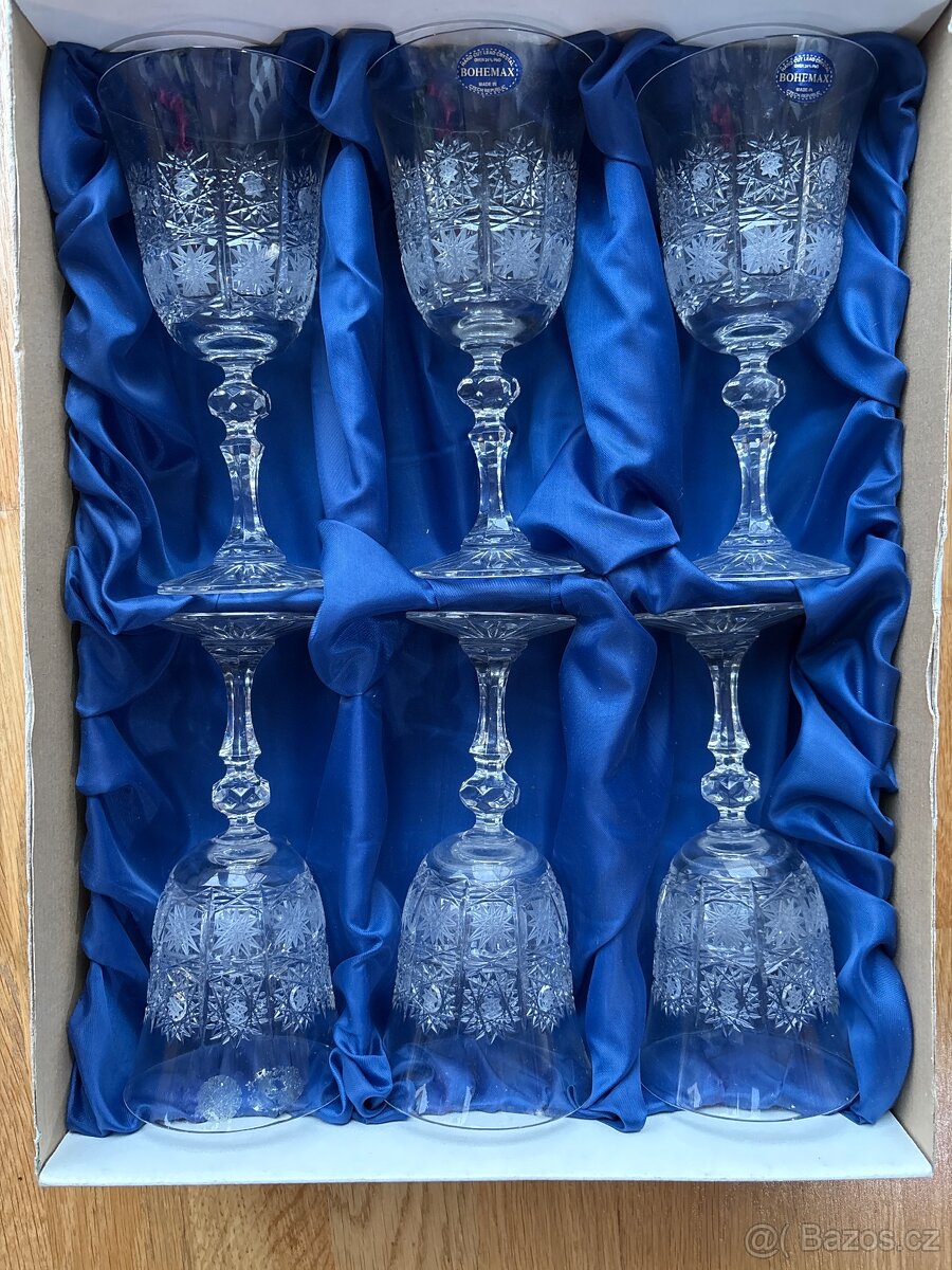 Aurum Crystal broušené sklenice na víno Laura 220 ml 6 ks