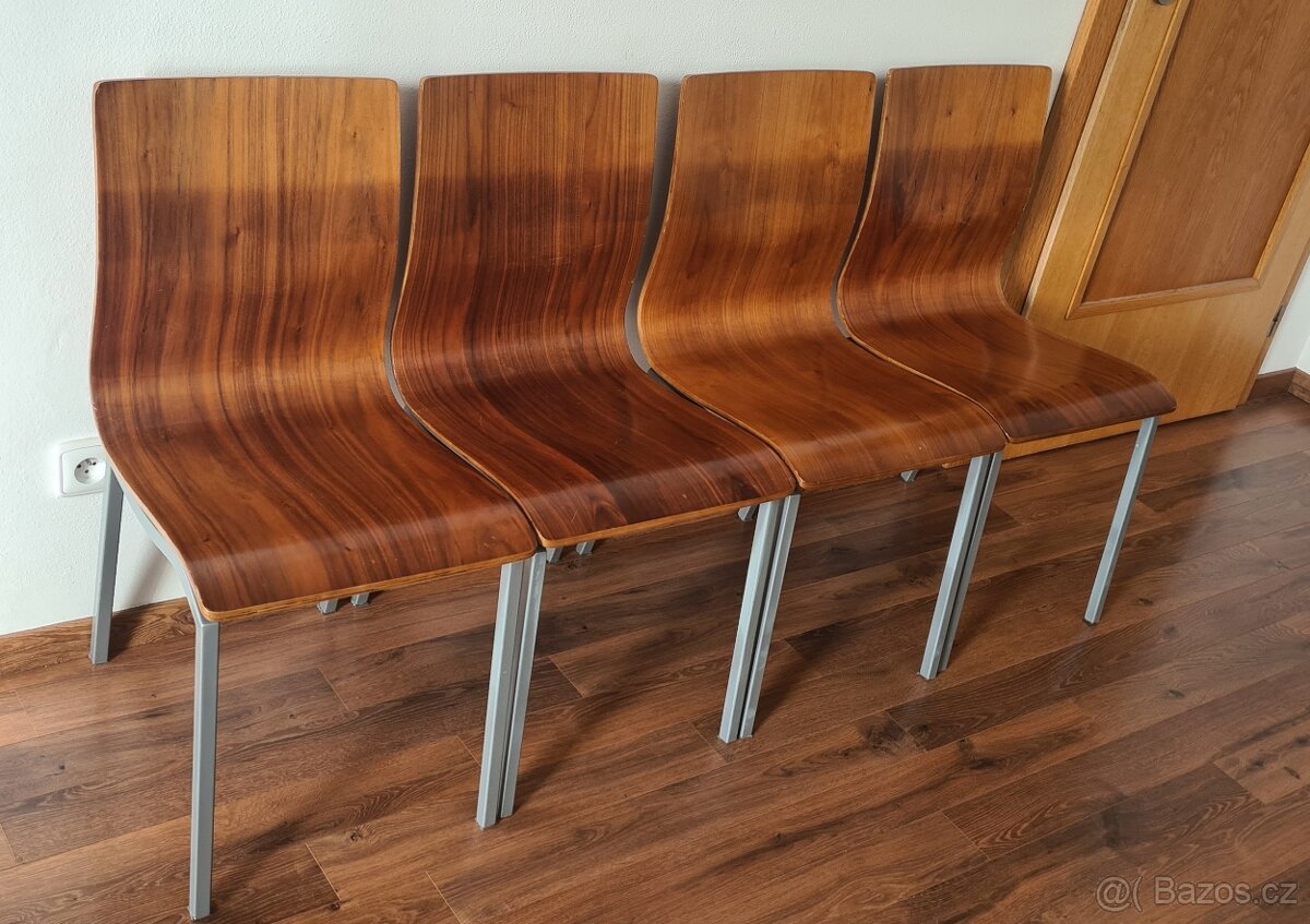 Designové dřevěné židle 4 ks
