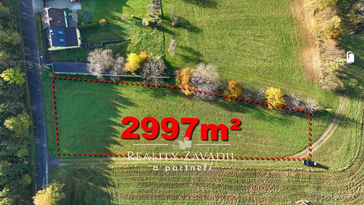 Prodej, stavební pozemek 2 997 m², Domašov u Šternberka