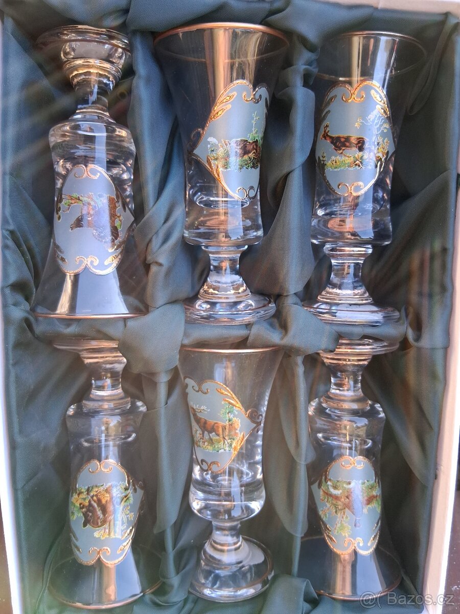 Myslivecký motiv,6ks skleniček