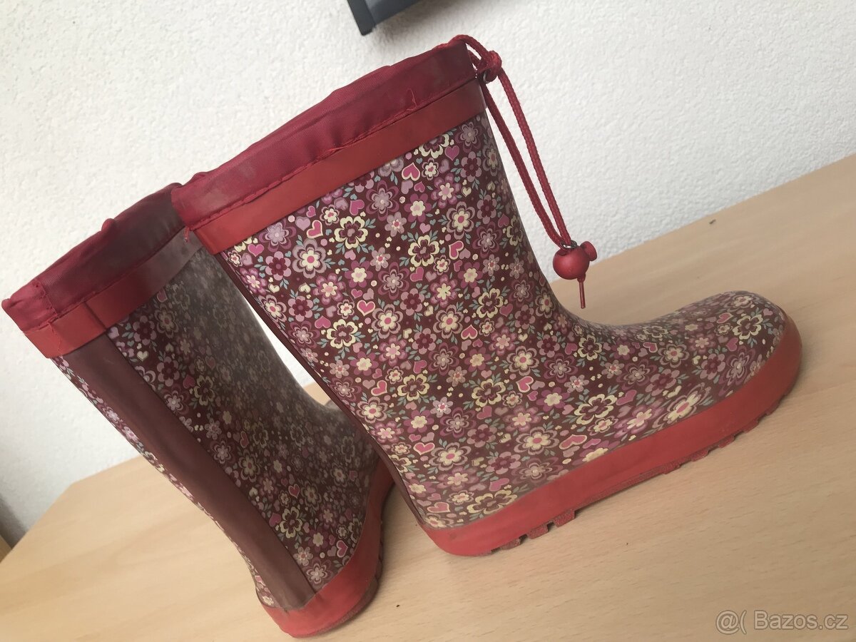 holinky, kvítkované, velkost 33, gumáky