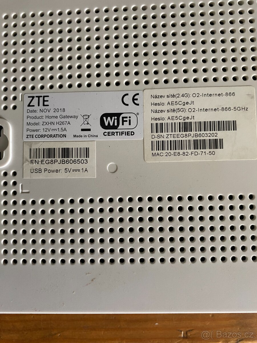 Prodám O2 modem ZTE