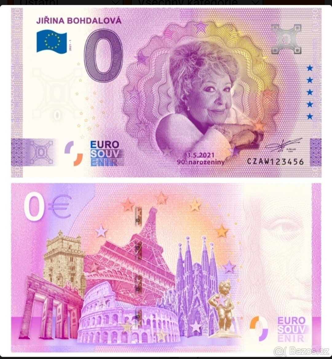 0 euro Jiřina Bohdalová