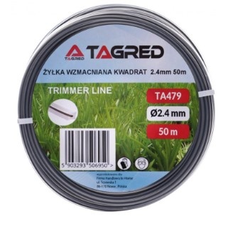 Žací struna čtvercová do křovinořezu, 2,4 mm x 50 m