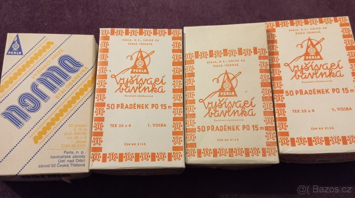 Retro vysivaci bavlnky