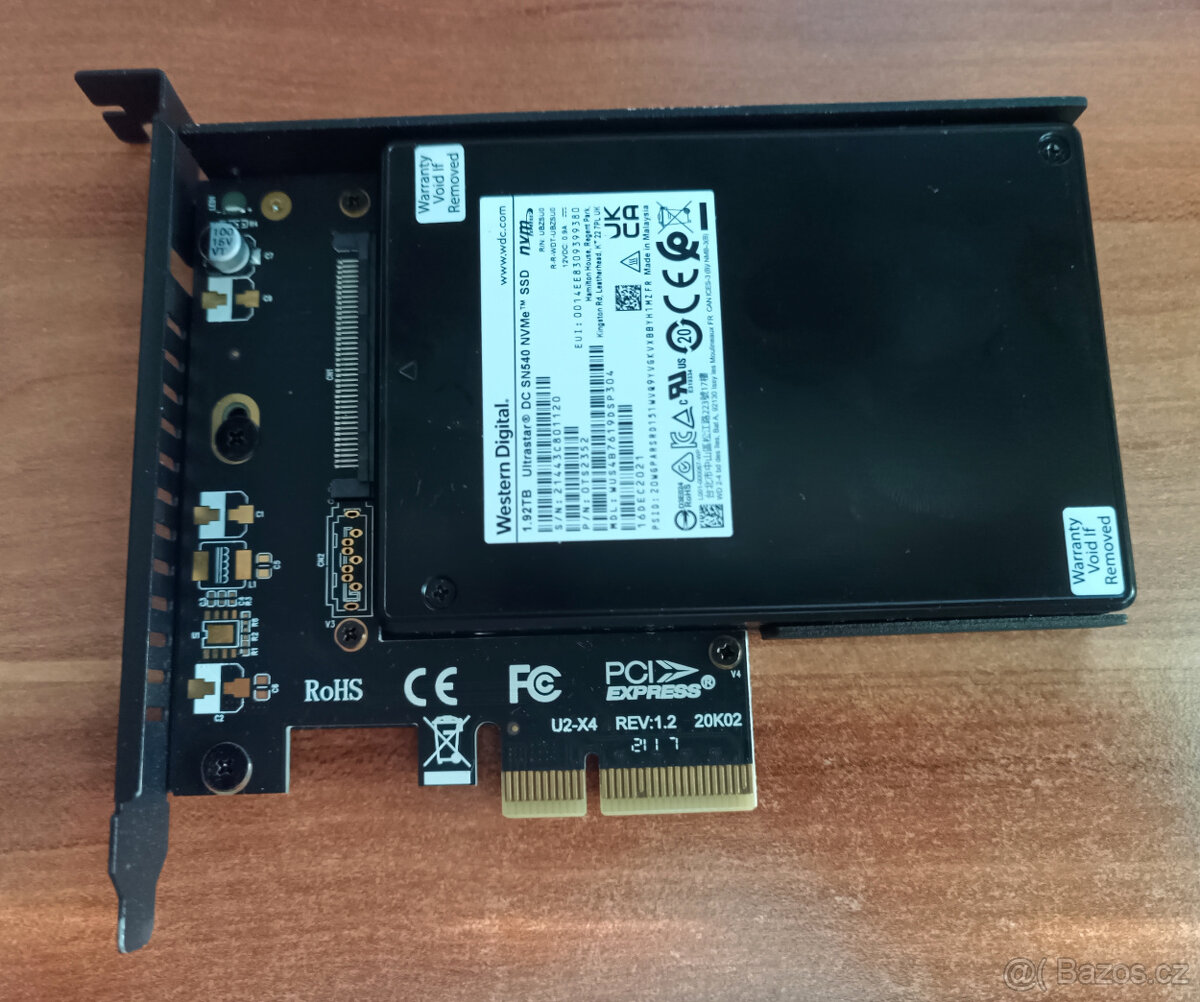 2TB 2.5" PCIe x4 U.2 SFF-8639 NVMe WD Ultrastar DC SN540