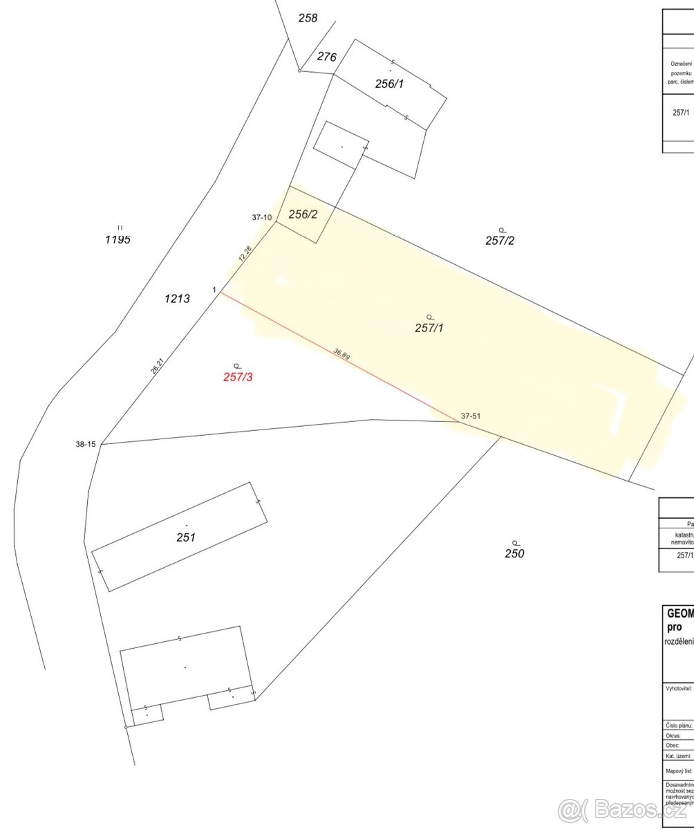 Stavební pozemek 1050m2 - Fryšták osada Vylanta