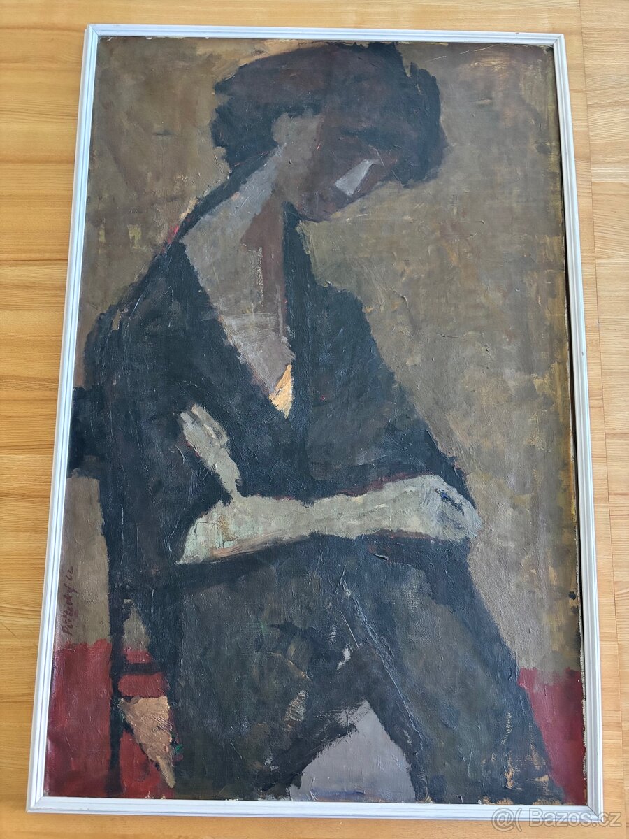 Obrazy Ivo Příleský, 2x portrét, olej na plátně 110x75