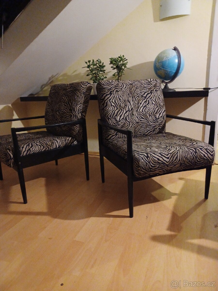 Retro párová křesla po repasi/ cena za obě