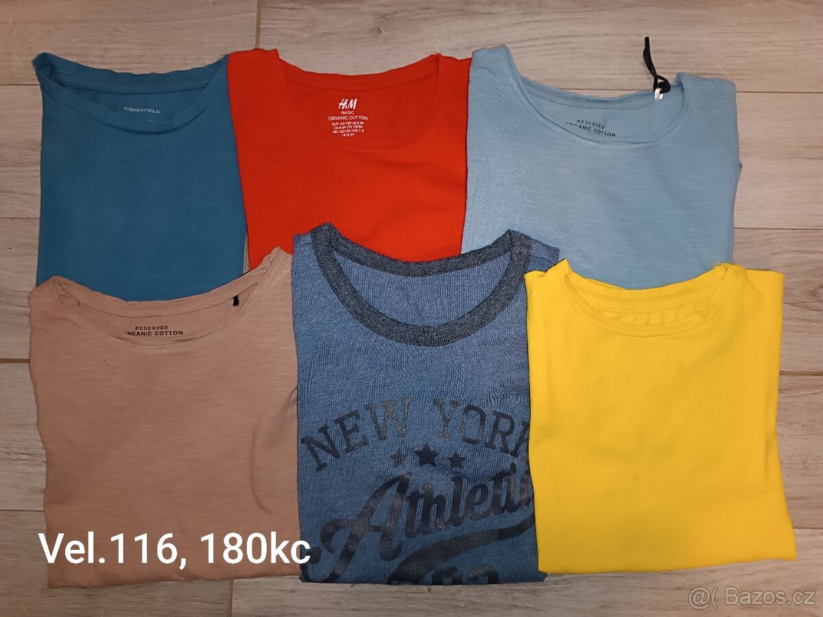 Trička s krátkým rukávem vel.116