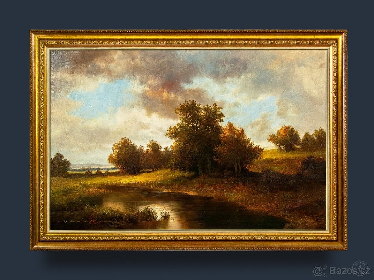 Krajina s řekou, G.Nesvadba, 1050 × 730 mm