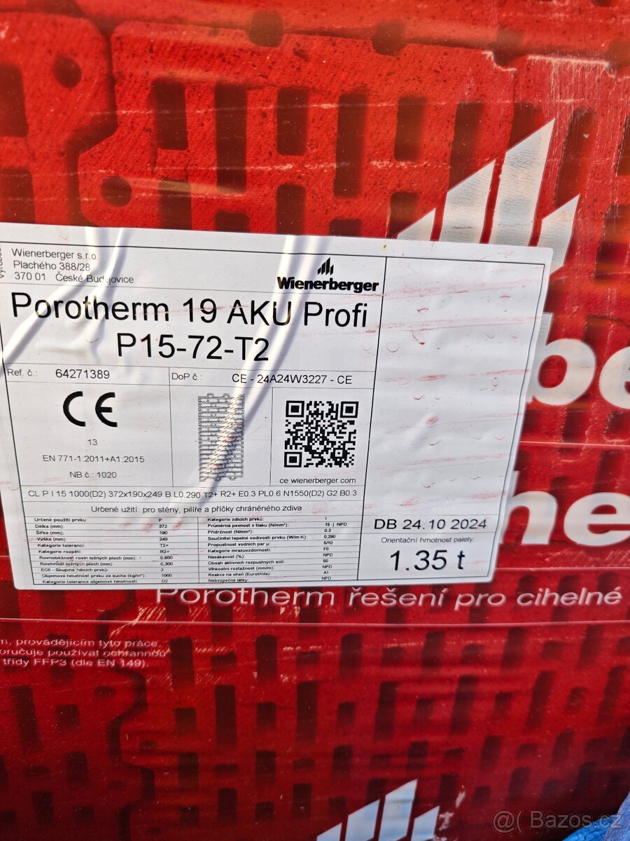 Broušená cihla Porotherm 19 AKU PROFI